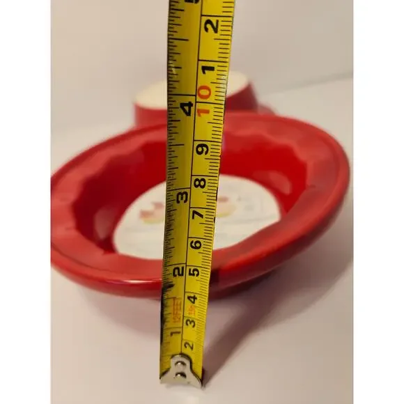 Chantal Individual Easy As Pie-Dish NWT 5" Red Fluted Edge Set Of 2 Stoneware - Picture 11 of 11